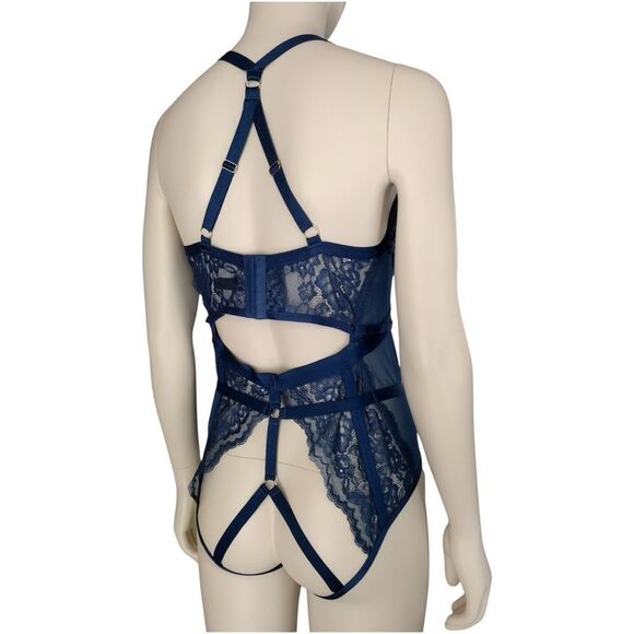 Torrid Poseidon Blue Straps And Rings Plus Size Sexy Lingerie Lace Bodysuit - Picture 6 of 14